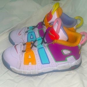 Nike Air More Uptempo Mix n Match Toddler Girl Size 10c Like New
